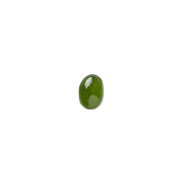 Nephrite jade 1pkg1, non-calibrated oval cab natural B grade, 7x5mm image number 0