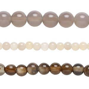 Multi-agate 1pkg3, round bead 15 inch mix 4-8mm