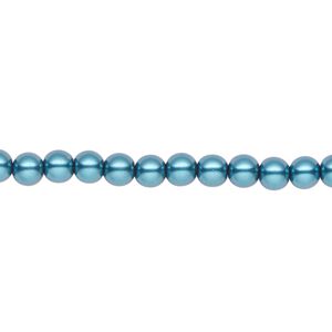 Pearl 2pk teal, Celestial Crystal® 4mm round 15.5-16 inch