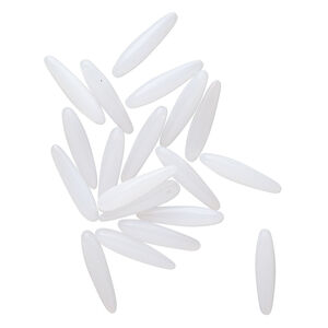 Bead, Preciosa Thorn&trade;, Czech pressed glass, translucent alabaster, 16x4mm top-drilled thorn. Sold per pkg of 20.