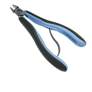 Pliers, Lindstrom® RX series, flush-cutter, steel / plastic / rubber, blue and black, 5-1/4 inches. Sold individually.