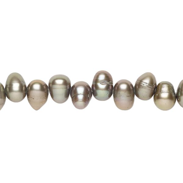 Freshwater pearl 1pkg1, top-drilled teardrop, 15 inch pine 7x5mm-8x6mm cultured image number 0