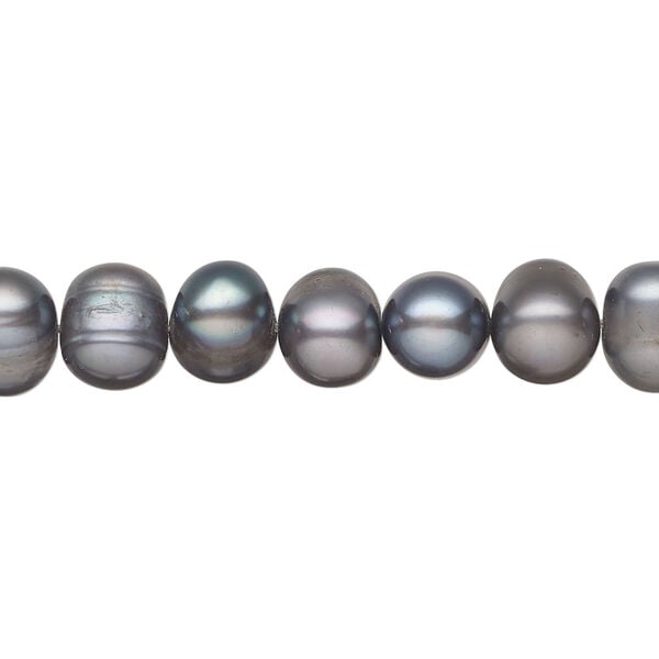 Freshwater pearl 1pkg1, rice, 15 inch blue silver peacock 8-13mm cultured image number 0