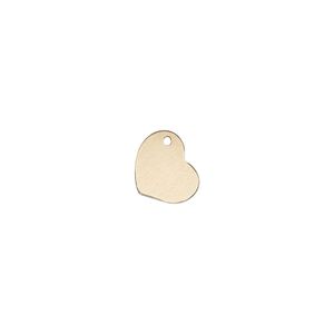 Charm, 14Kt gold-filled, 10x8mm two-sided flat heart. Sold per pkg of 2.