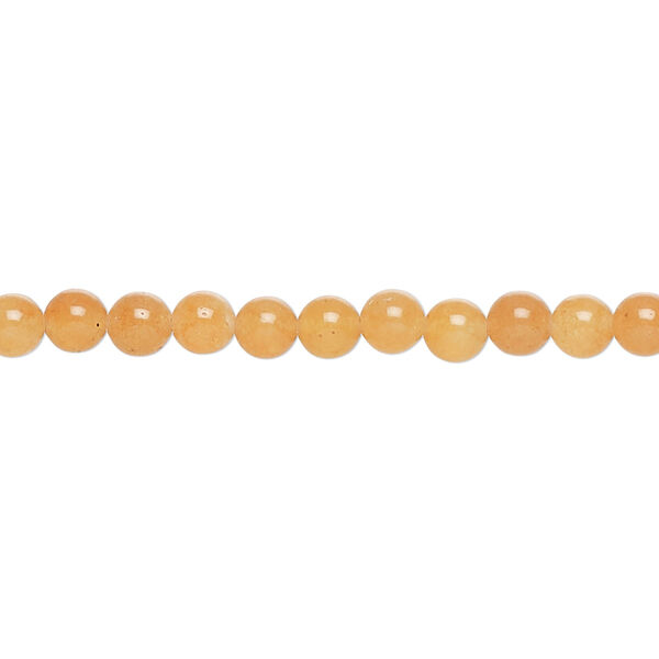 Peach aventurine 1pkg1, round bead C+ grade, 15 inch 4-5mm image number 0