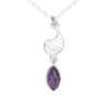 Amethyst / sterling silver 1pkg1, nautilus drop natural antiqued 26x8mm image number 0