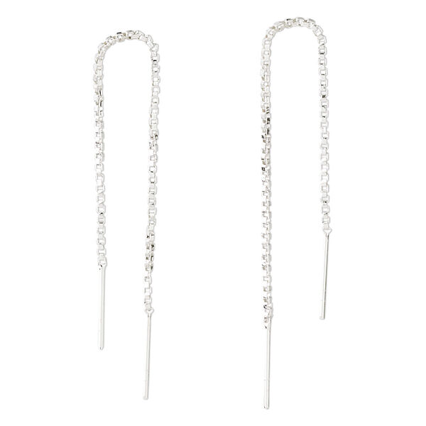 Ear thread, sterling silver, 3 inches with box chain and 13.5x1mm bar. Sold per pair. image number 0