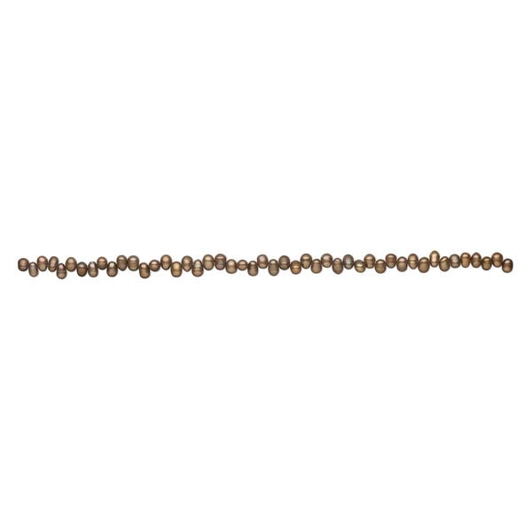 Freshwater pearl 1pkg1, top-drilled rice, 15 inch dark brown 6x5mm-8x6mm cultured image number 1