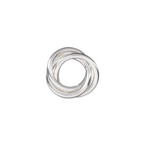 Component, sterling silver, 15mm interlocked eternity 3-ring. Sold individually.