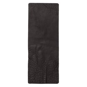 Design element, leather (dyed), black, 9-1/4 x 3-1/2 inch double-sided rectangle. Sold individually.