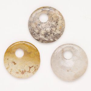 Fossil 1pkg1, undrilled go-go focal natural 40mm