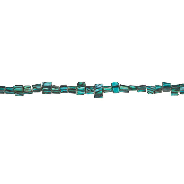 Mother-of-pearl shell 1pkg1, triangle tube bead 14 inch dark teal and black 6x6mm-10x8mm image number 1