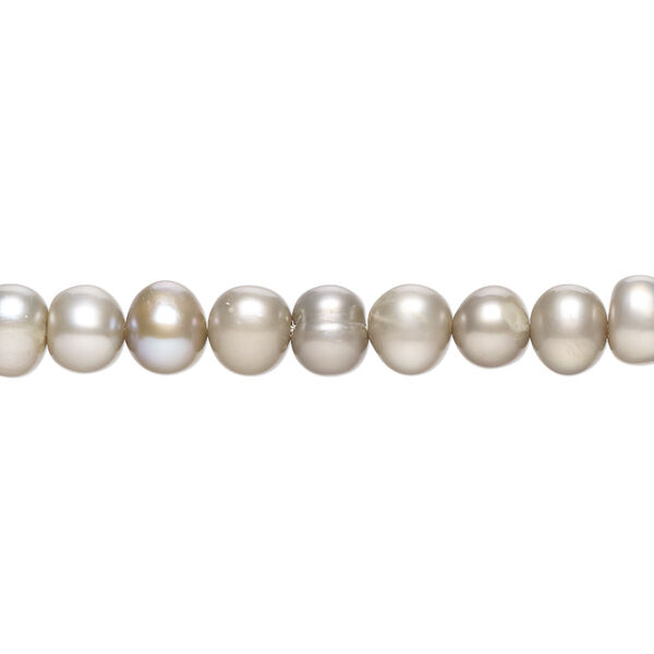 Pearl, cultured freshwater (dyed), dark pistachio, 6mm semi-round with 0.4mm hole. Sold per 15-1/2" to 16" strand. image number 0