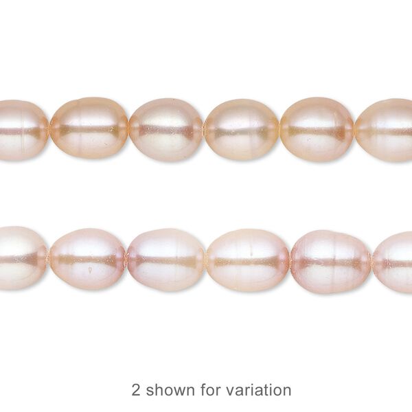 Pearl, cultured freshwater, mauve, 6-7mm rice, C grade, Mohs hardness 2-1/2 to 4. Sold per (2) 15" to 16" strands. image number 0