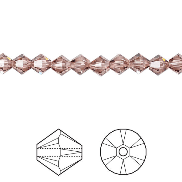 Bead 720pk blush rose, Swarovski® 5mm XILION bicone 5328 image number 0