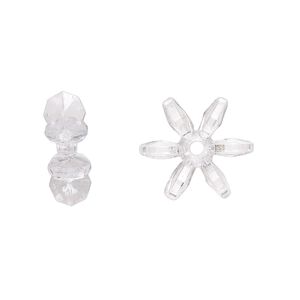 Bead, acrylic, transparent clear, 14x5mm paddle wheel. Sold per pkg of 500.