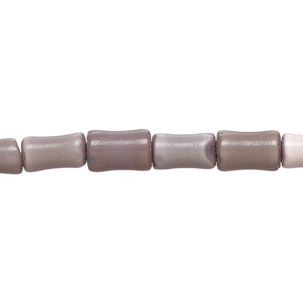 Bead, cat's eye glass (fiber optic glass), dark purple, 9x5mm-10x7mm bamboo. Sold per 14-inch strand, approximately 40 beads. image number 0