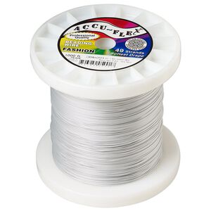 Beading wire, Accu-Flex®, nylon and stainless steel, pearl, 49 strand, 0.024-inch diameter. Sold per 1,000-foot spool.
