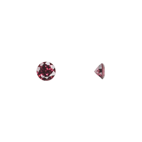 Gem, rhodolite garnet (natural), 5mm hand-cut faceted round, A grade, Mohs hardness 7 to 7-1/2. Sold individually. image number 0