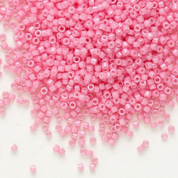 Seed bead, Delica®, glass, pkg/7.5g, #11 round, opaque carnation pink (DB-1371). image number 0