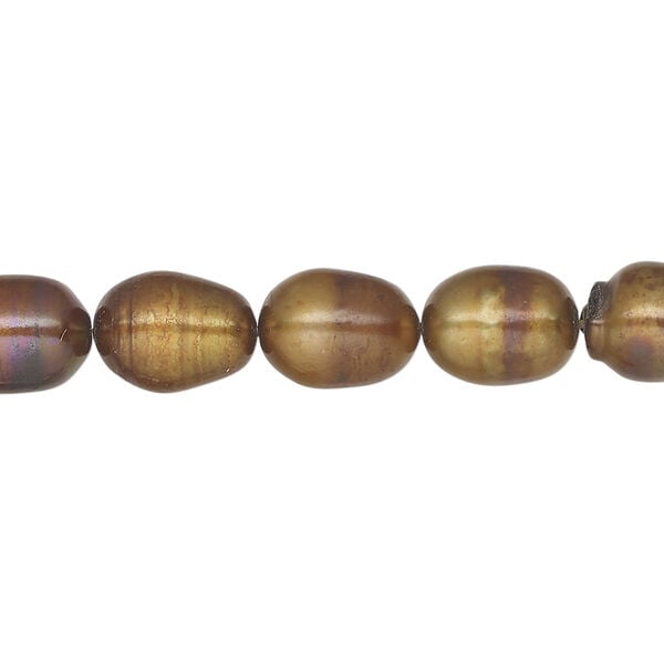 Pearl 1pkg1 freshwater, rice copper, 15 inch 7-8mm cultured image number 0