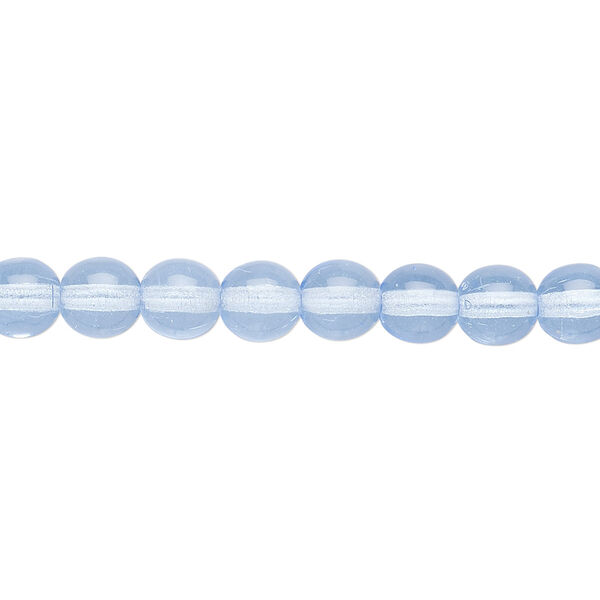 Bead, Czech glass druk, transparent sapphire blue, 6mm round. Sold per 15-1/2" to 16" strand. image number 0