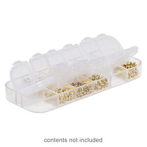 Organizer, acrylic, clear, 5 x 1-3/4 x 1/2 inch rectangle with 12 compartments. Sold per pkg of 2.