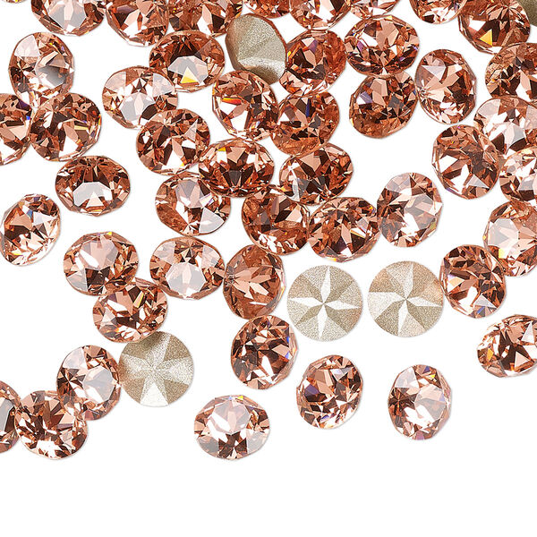 Chaton 144pk rose peach foil back, Crystal Passions® 6.14-6.32mm round xirius SS29 1088 image number 0