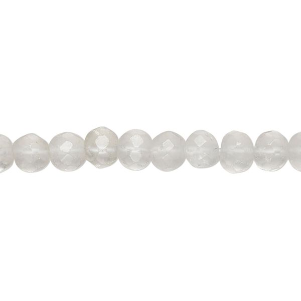 Ice quartz 1pkg1, hand-cut micro-faceted uneven round bead natural 14 inch 5-6mm image number 0