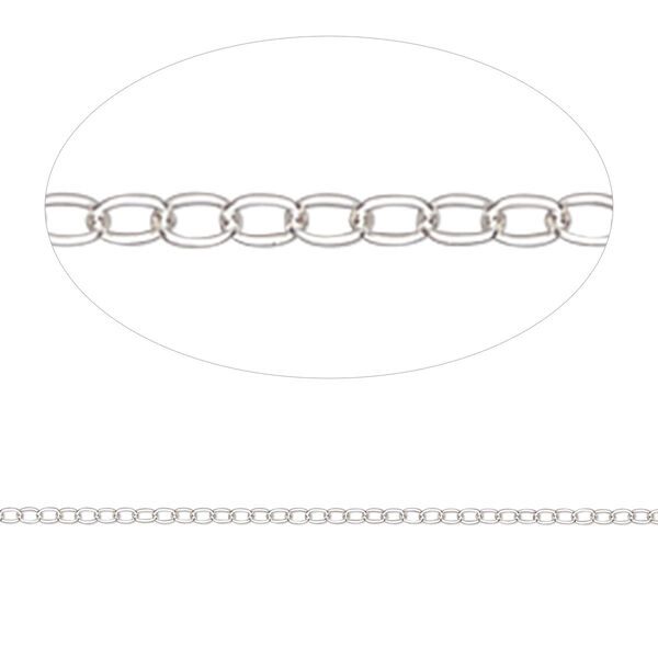 Chain, Gossamer™, sterling silver, 1mm round cable. Sold per 50-foot spool. image number 0