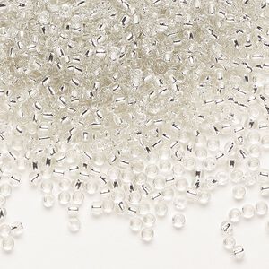 Seed bead, Dyna-Mites™, glass, pkg/1/2kg, #11 round, transparent silver-lined clear, (34:RR 11/0 RR).
