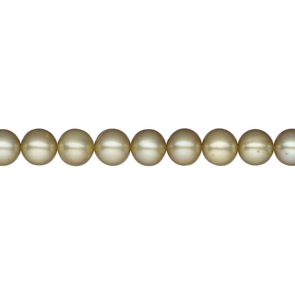 Pearl, cultured freshwater (dyed), khaki, 5-6mm semi-round, B- grade, Mohs hardness 2-1/2 to 4. Sold per 15-1/2" to 16" strand. image number 0