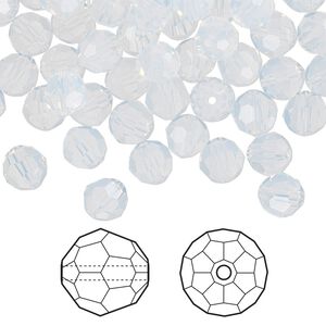 Bead 144pk white opal, Crystal Passions® 6mm round 5000