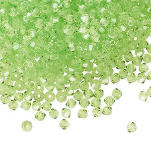 Bead 48pk limecicle, Preciosa Czech crystal 3mm bicone