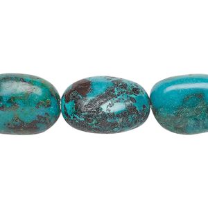 Turquoise 1pkg1, puffed oval bead 7 inch 16X12mm-22x19mm