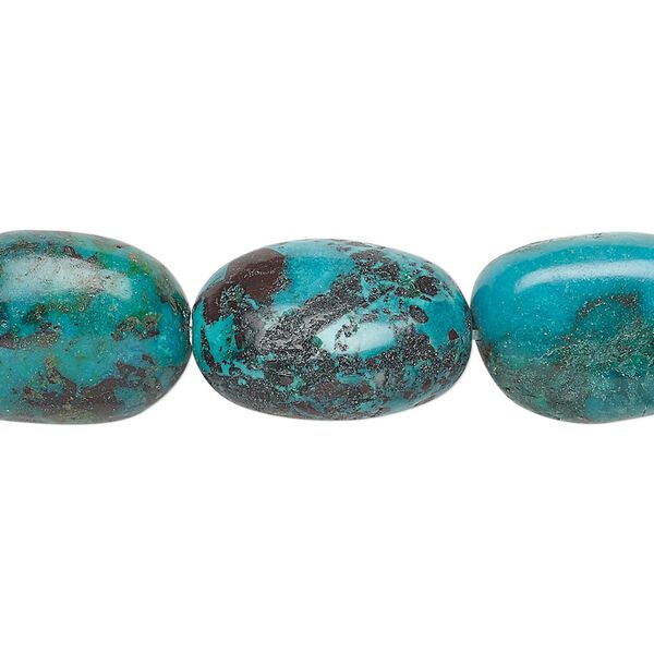 Turquoise 1pkg1, puffed oval bead 7 inch 16X12mm-22x19mm image number 0