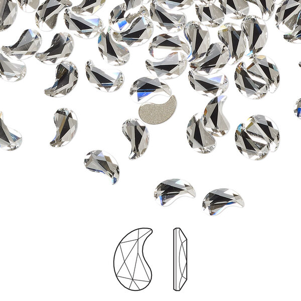 Flat back 24pk crystal foil back, Crystal Passions® 6x3.7mm paisley x 2364 image number 0