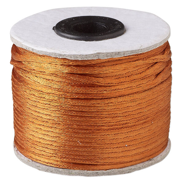 Cord, Satinique™, satin, copper, 1mm. Sold per 200-foot spool. image number 0