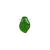 Bead, Czech pressed glass, emerald green AB, 14x9mm top-drilled leaf. Sold per 15-1/2" to 16" strand, approximately 60 beads. image number 1
