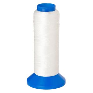 Cord, Griffin, nylon, white, 0.2mm, 5.5-pound test. Sold per 600-meter spool.