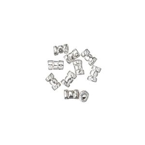 Crimp, sterling silver, 5x3mm tube, 1mm inside diameter. Sold per pkg of 10.