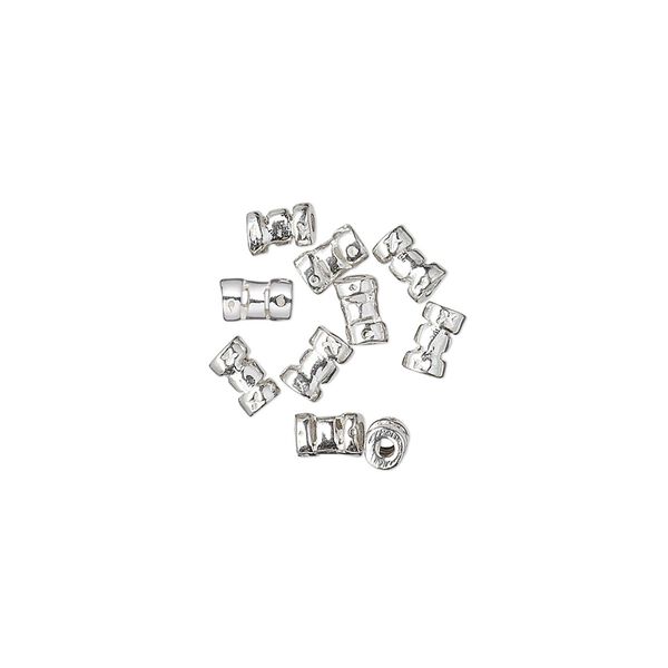 Crimp, sterling silver, 5x3mm tube, 1mm inside diameter. Sold per pkg of 10. image number 0
