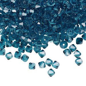 Bead 720pk indicolite, Preciosa Czech crystal 4mm bicone