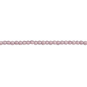 Glass 1pkg1, faceted round bead 14 inch transparent purple 2mm