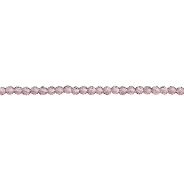 Glass 1pkg1, faceted round bead 14 inch transparent purple 2mm image number 0