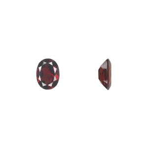 Almandite garnet 1pkg1, hand-cut faceted oval gem natural 8x6mm