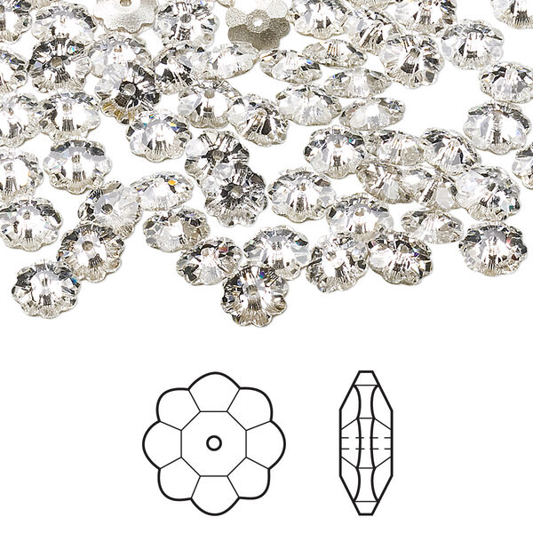 Margarita flower 24pk crystal foil back, Crystal Passions® 6x2mm 3700 image number 0