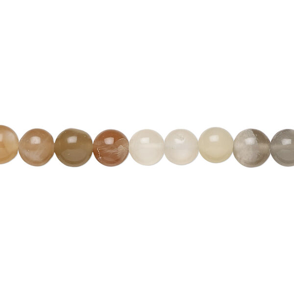 Multi-moonstone 1pkg1, hand-cut round bead natural C grade, 15.5-16 inch 6mm image number 0
