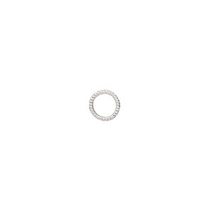 Jump ring, sterling silver, 7mm soldered twisted round, 5.3mm inside diameter, 20 gauge. Sold per pkg of 4.