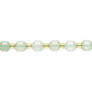 Green aventurine 1pkg1, hand-cut faceted drum bead natural 8 inch 6mm